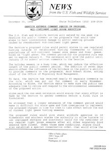 SERVICE EXTENDS COMMENT PERIOD ON PROPOSED MID-CONTINENT LIGHT GOOSE  REDUCTION -- December 30, 1998