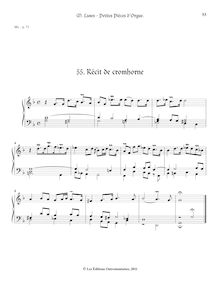Partition 5, Récit de cromhorne, Petites Pièces d Orgue, Lanes, Mathieu