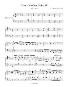Partition No.4 en E♭ major, BWV 815, 6 French , Bach, Johann Sebastian