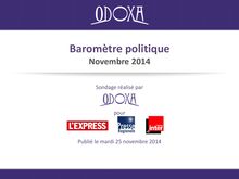 Baromètre politique Odoxa-PQR de novembre 2014