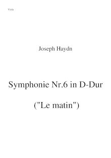 Partition altos, Symphony No.6 en D major, "Le Matin" ; Sinfonia No.6