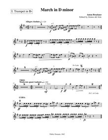 Partition trompette 1 (B♭), March en D minor, D minor, Bruckner, Anton