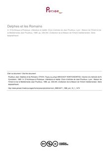 Delphes et les Romains - article ; n°1 ; vol.16, pg 338-344
