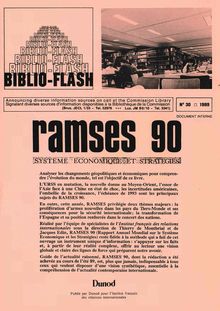 BIBLIO- FLASH. N°30 1989 Ramses 90 SYSTEME ECONOMIQUE ET STRATEGIES