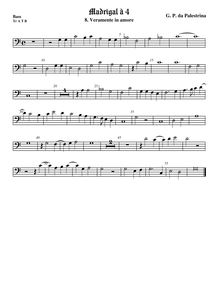 Partition viole de basse, basse clef, Madrigali a Quattro Voci, Palestrina, Giovanni Pierluigi da par Giovanni Pierluigi da Palestrina