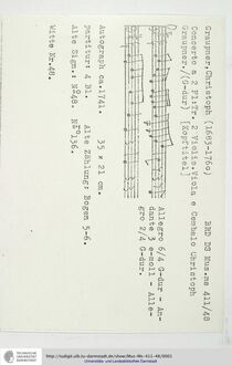 Partition complète, Concerto pour 2 flûtes en G major, GWV 331, G major