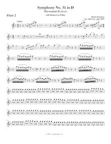 Partition flûte 2, Symphony No.31, D major, Rondeau, Michel par Michel Rondeau