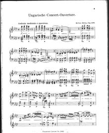 Partition complète, Ungarische Concert-Ouverture, Op.136, F minor