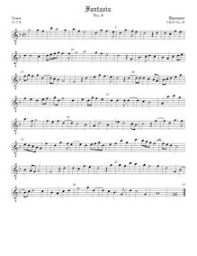 Partition ténor viole de gambe (octave aigu clef), Fantasie per cantar et sonar con ogni sorte d’istrumenti par Giovanni Bassano