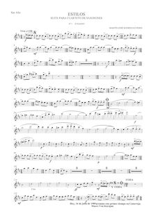 Partition Alto Saxophone (E♭), Estilos ( para cuarteto de saxofones)