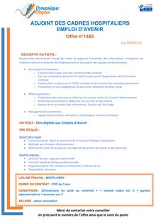Adjoint des cadres hospitaliers h/f 1485