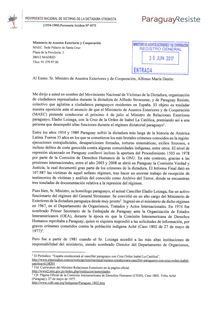 Carta remitida por las organizaciones al Ministro de Asuntos Exteriores de España
