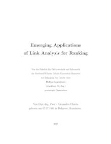 Emerging applications of link analysis for ranking [Elektronische Ressource] / von Paul-Alexandru Chirita