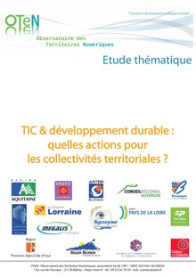 TIC & DD quelles actions pour les collectivités territoriales - Etude  IRIS OTeN 2008 finale