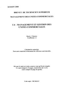 Bts muc management et gestion des unites commerciales 2008