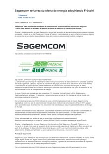 Sagemcom refuerza su oferta de energía adquiriendo Fröschl