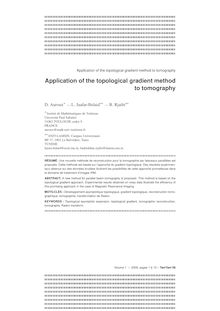 Application of the topological gradient method to tomography