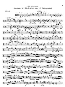 Partition altos, Symphony No.5 en D minor, Reformations-Sinfonie