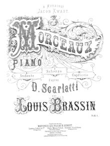 Partition complète, 3 Morceaux pour le Piano d’après D. Scarlatti
