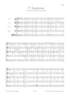 Partition Vocal et continuo score, Egrediamur à , Canto, Alto, ténor e Basso