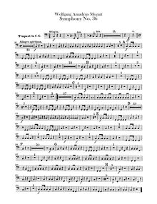 Partition timbales, Symphony No.36, Linz Symphony, C major, Mozart, Wolfgang Amadeus
