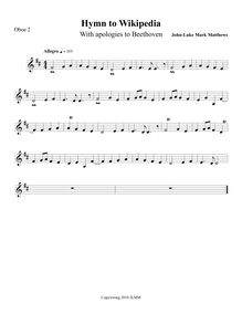 Partition hautbois 2, Hymn to Wikipedia, D major, Matthews, John-Luke Mark