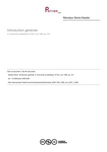 Introduction générale - article ; n°1 ; vol.233, pg 3-8