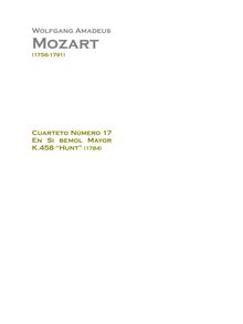 Partition complète, corde quatuor No.17, Hunt Quartet, B♭ major