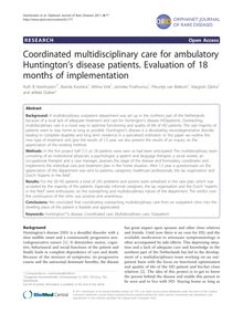 Coordinated multidisciplinary care for ambulatory Huntington s disease patients. Evaluation of 18 months of implementation