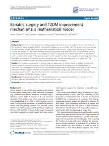 Bariatric surgery and T2DM improvement mechanisms: a mathematical model