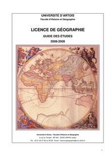 Licence Géographie - LICENCE DE GÉOGRAPHIE