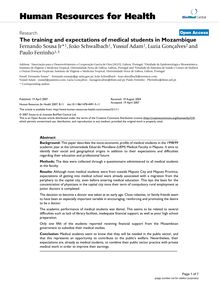 The training and expectations of medical students in Mozambique