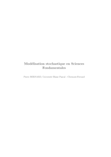 Modelisation stochastique en Sciences Fondamentales