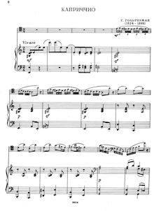 Partition de piano et partition de violoncelle, Capriccio, Op.24
