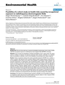 Feasibility of a cohort study on health risks caused by occupational exposure to radiofrequency electromagnetic fields
