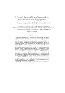 A Focused Sequent Calculus Framework for