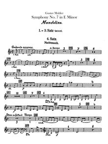 Partition mandoline, Symphony No.7, Mahler, Gustav