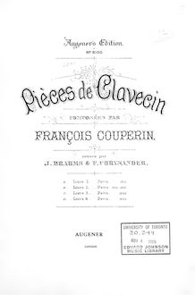 Partition complète, Premier Livre de Pièces de Clavecin, Couperin, François