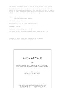 Andy at Yale - Or, The Great Quadrangle Mystery