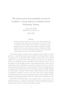 The relative prices of nontradables in terms of tradables: a strong indicator of inßation inertia