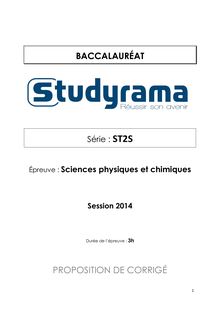 Corrigé BAC ST2S 2014 Sciences Physiques