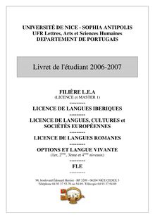 Livret d étude Portugais 2006-2007