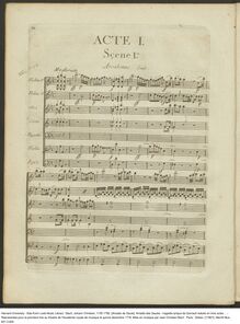 Partition Act I, Amadis des Gaules, Bach, Johann Christian