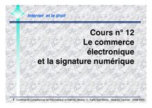 Cours n° 12 Le commerce électronique et la signature numérique
