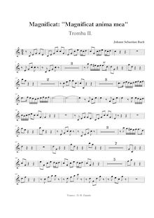 Partition trompette 2 (D), Magnificat, D major, Bach, Johann Sebastian