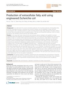 Production of extracellular fatty acid using engineered Escherichia coli