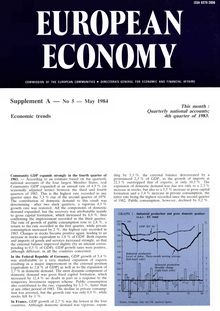 EUROPEAN ECONOMY. Supplement A — No 5 — May 1984