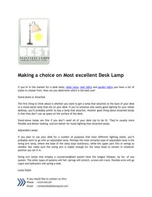 Making a choice on a perfect desk lamp