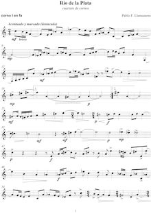 Partition cor 1, Río de la Plata, Horn or Trombone Quartet, Llamazares, Pablo Fernando
