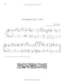 Partition 70. Dialogue du 2e Ton, Livre d orgue de Montréal, Anonymous